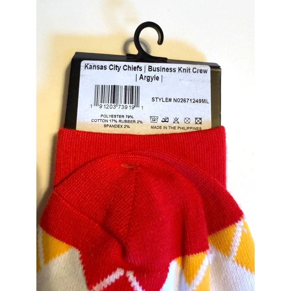 Strideline Kansas City Unisex Argyle Socks M/L Sizes M: 8-12 W: 9.5-13.5 NWT